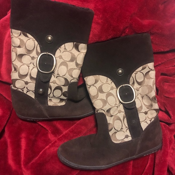 Coach Signature Brown Boots | Size 7 - Picture 1 of 4